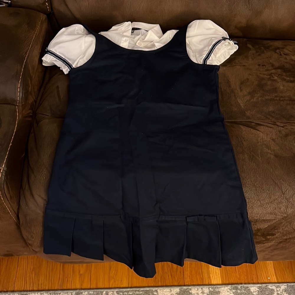 French Toast Navy Jumper with Blouse